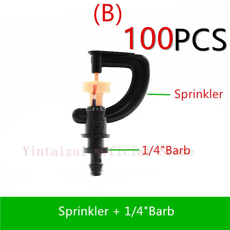 100PCS G-Type 360Degree Rotary Sprinkler Greenhouse Watering Micro Irrigation Drip Fittings M414 | Дом и сад