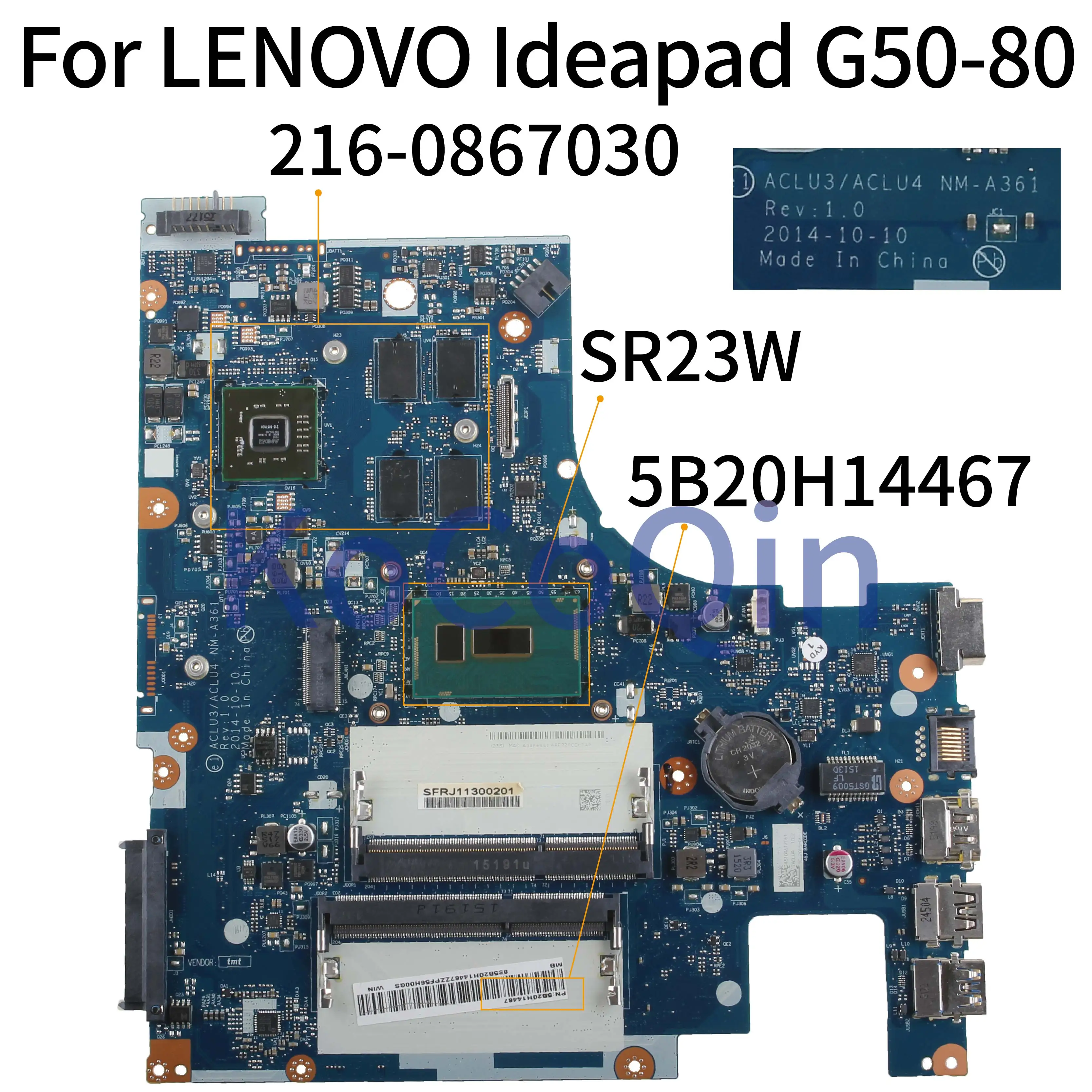 Материнская плата KoCoQin для ноутбука LENOVO Ideapad G50 80 15 ' материнская 5B20H14467 ACLU3 ACLU4 I7