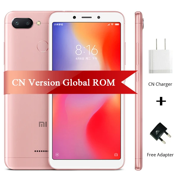 Смартфон Xiaomi Redmi 6 с глобальной прошивкой, 3 ГБ, 32 ГБ, Восьмиядерный процессор Helio P22, 12 Мп+ 5 МП, две камеры, 5,45 дюйма, 18:9, полный экран - Цвет: Rose Gold