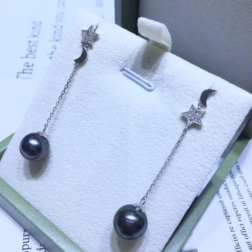 

MOON AND STAR 925 Sterling Silver Earrings Fashion Stud Earrings Settings Findings Jewelry Parts Fittings Women's Accessories