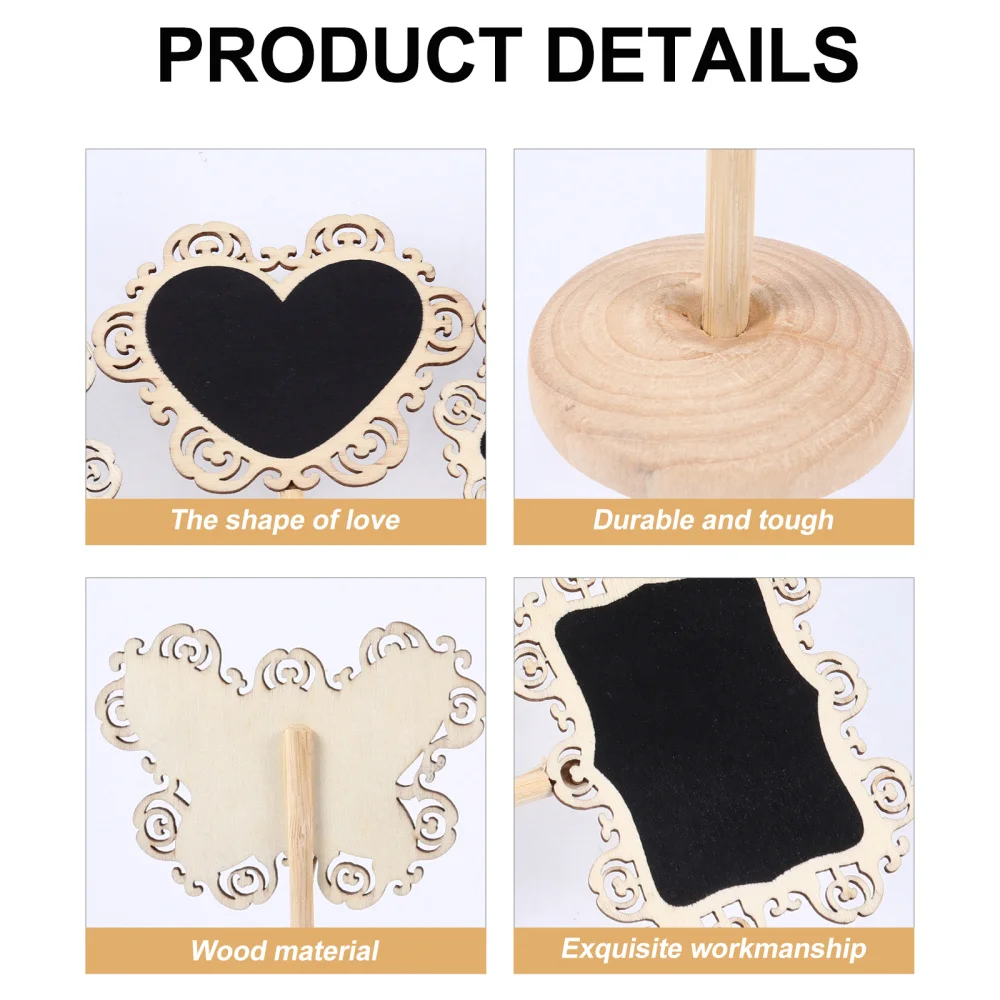 

6pcs Wooden Blackboards Hollow-out Chalkboards Wordpads DIY Decorations