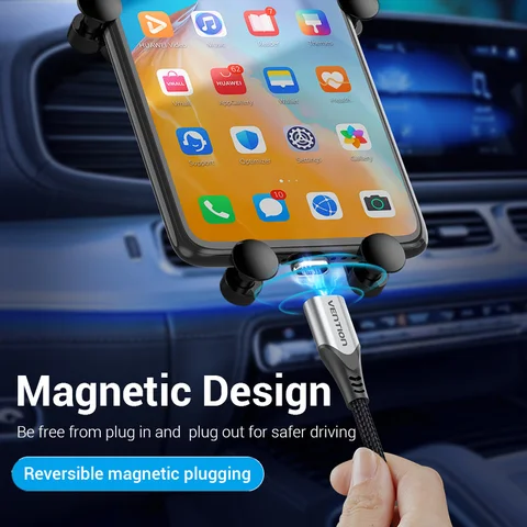 Магнитный кабель Vention USB Type-C, Micro USB, мобильный телефон, 5 А