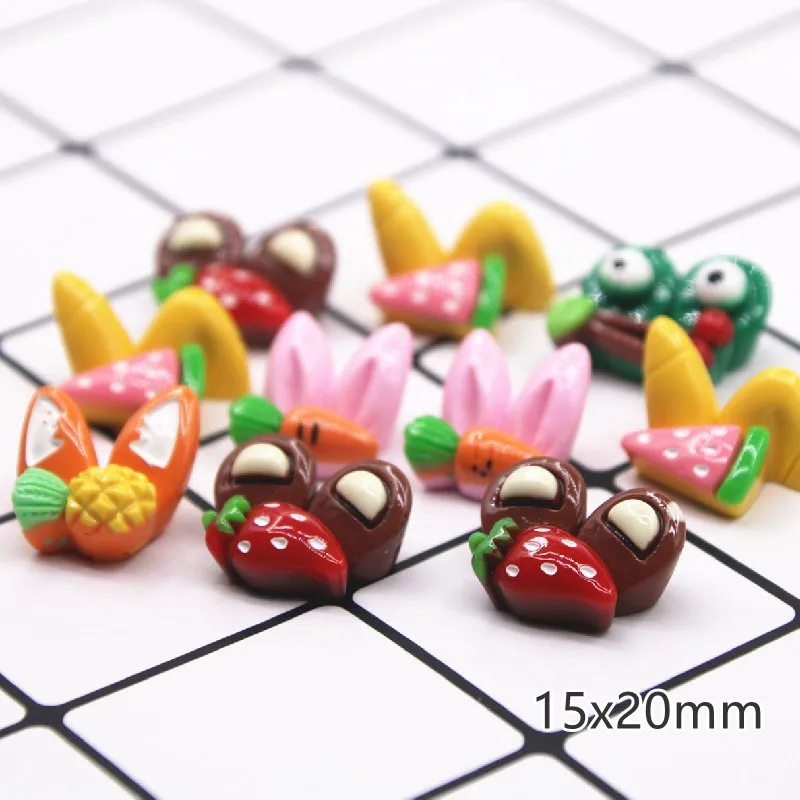 

10PCS Cute Kawaii Cute Mixed rabbit/frog/mouse/fox ears Series Flat Back Scrapbooking DIY Jewelry Craft