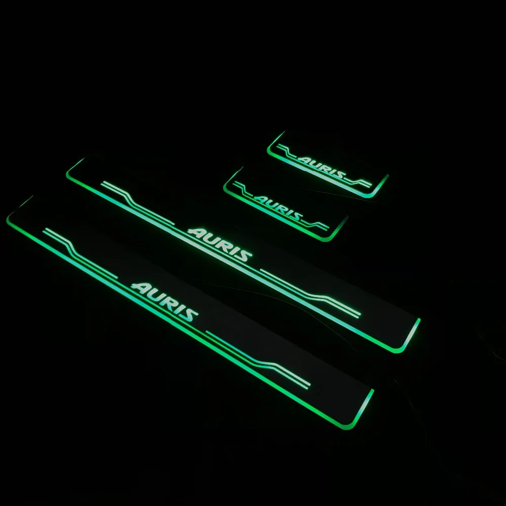 RQXR светодиодные дверные потертости для toyota auris dynamic дверные пороги пластины плоские накладки Добро пожаловать фиксированный светильник, 4 шт