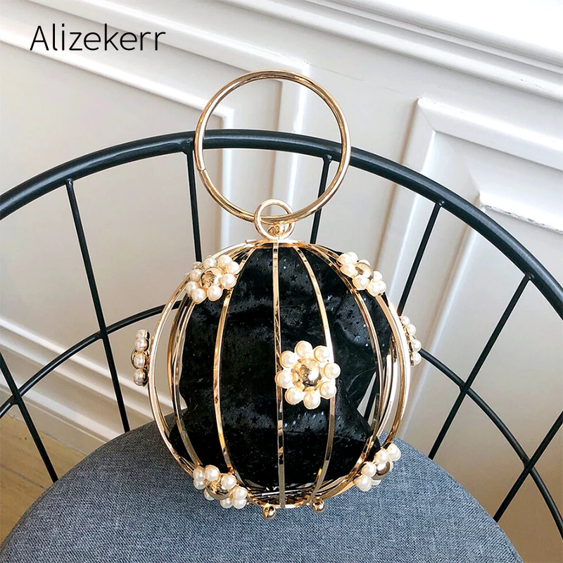 Вечерние круглые клатчи в цветочной клетке женские сферические вечерние сумочки