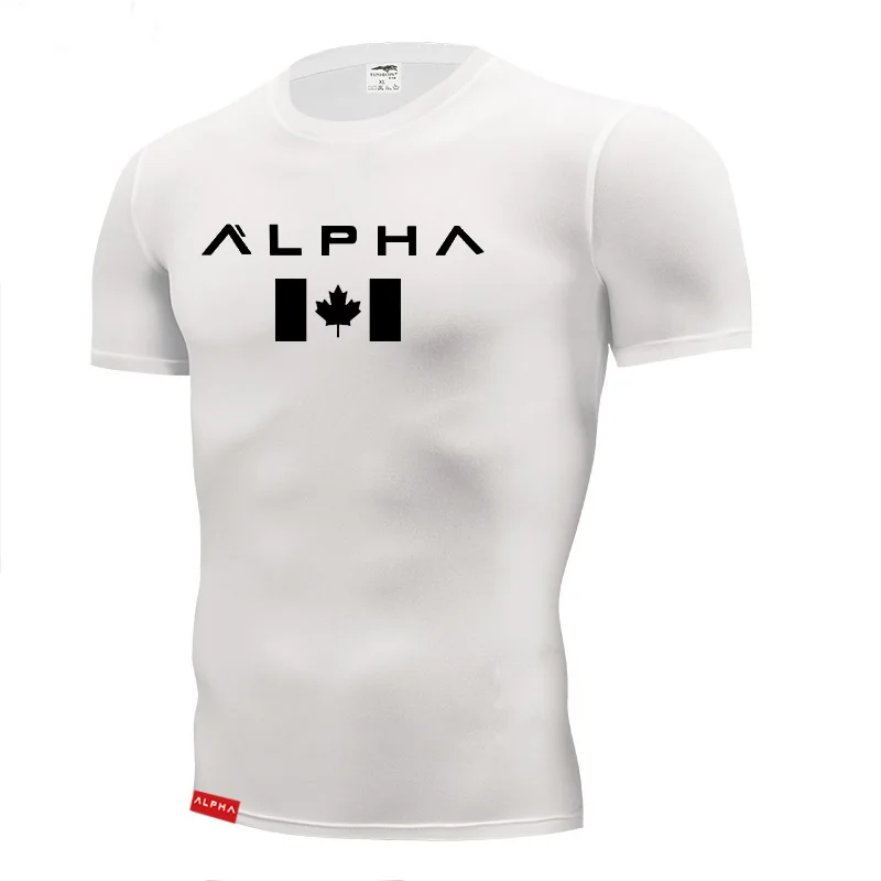 Новая мужская компрессионная Футболка с принтом для бега спортивная футболка