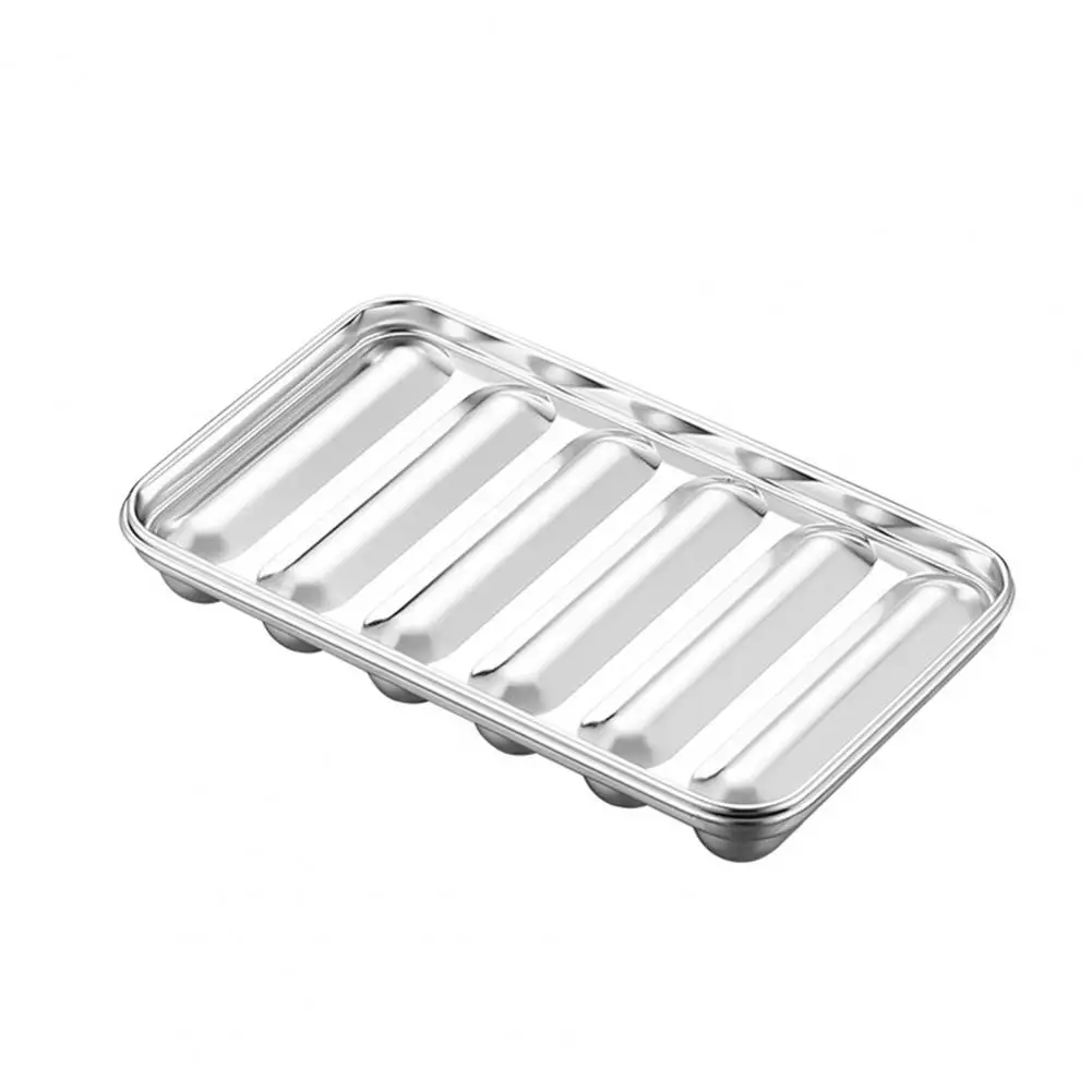 

Handmade Sausage Mould 6 Grids Steamable Portable Stainless Steel Hot Dog Mold for Household Kitchen Sausage Maker
