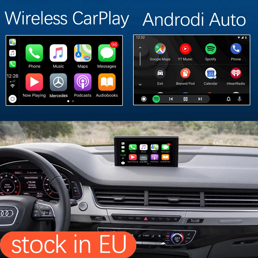 Беспроводной автомобильный интерфейс Apple CarPlay Android для Audi Q7 2016 2019 с функциями