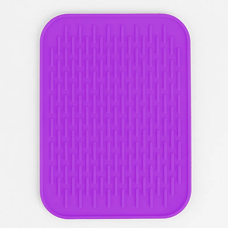 purple Практичный кухонный жаростойкий нескользящий лоток для горшка выпрямитель кухонные инструменты Настольный коврик силиконовый держатель коврик - Цвет: purple