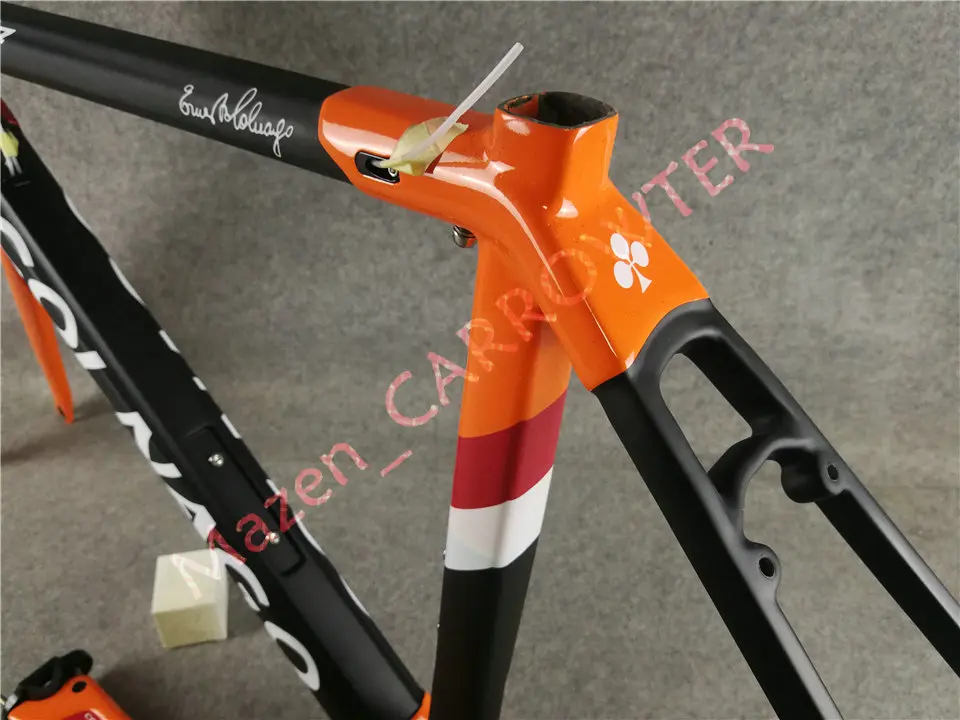 Оранжевый черный T1100 UD матовый-глянцевая Colnago C64 дороги углерода рамы велосипеда комплект с 48/50/52/54/56 см 12 видов цветов для выбора