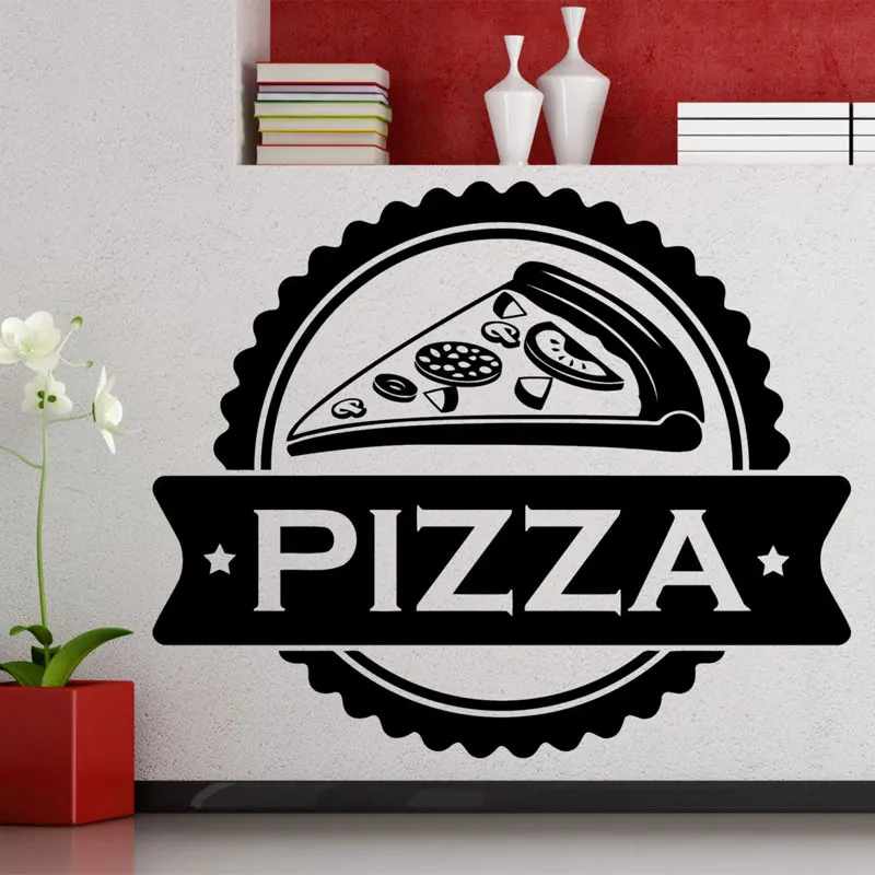 Pizza Food Lettering Quotes Removable Wall Stickers for Kitchen Background Home Decor Vinyl Decals Fast Pizzeria LW351 | Дом и сад