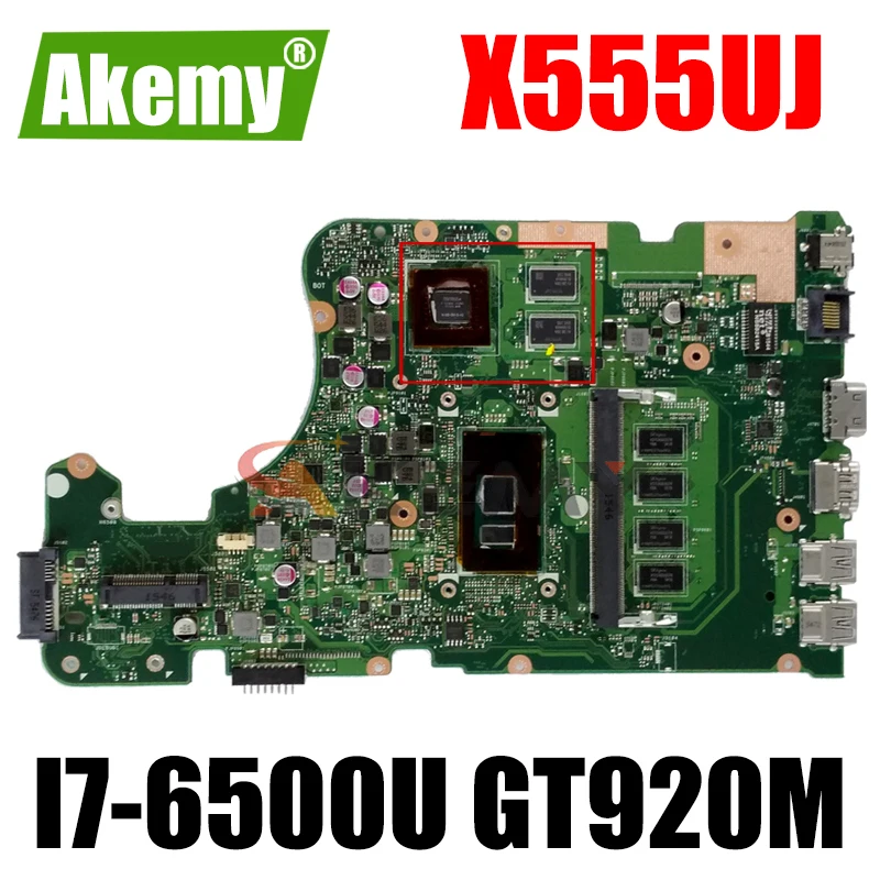 

Akemy X555UJ материнская плата для ноутбука ASUS X555UF X555UQ X555UB F555U оригинальная материнская плата 4GB-RAM I7-6500U GT920M