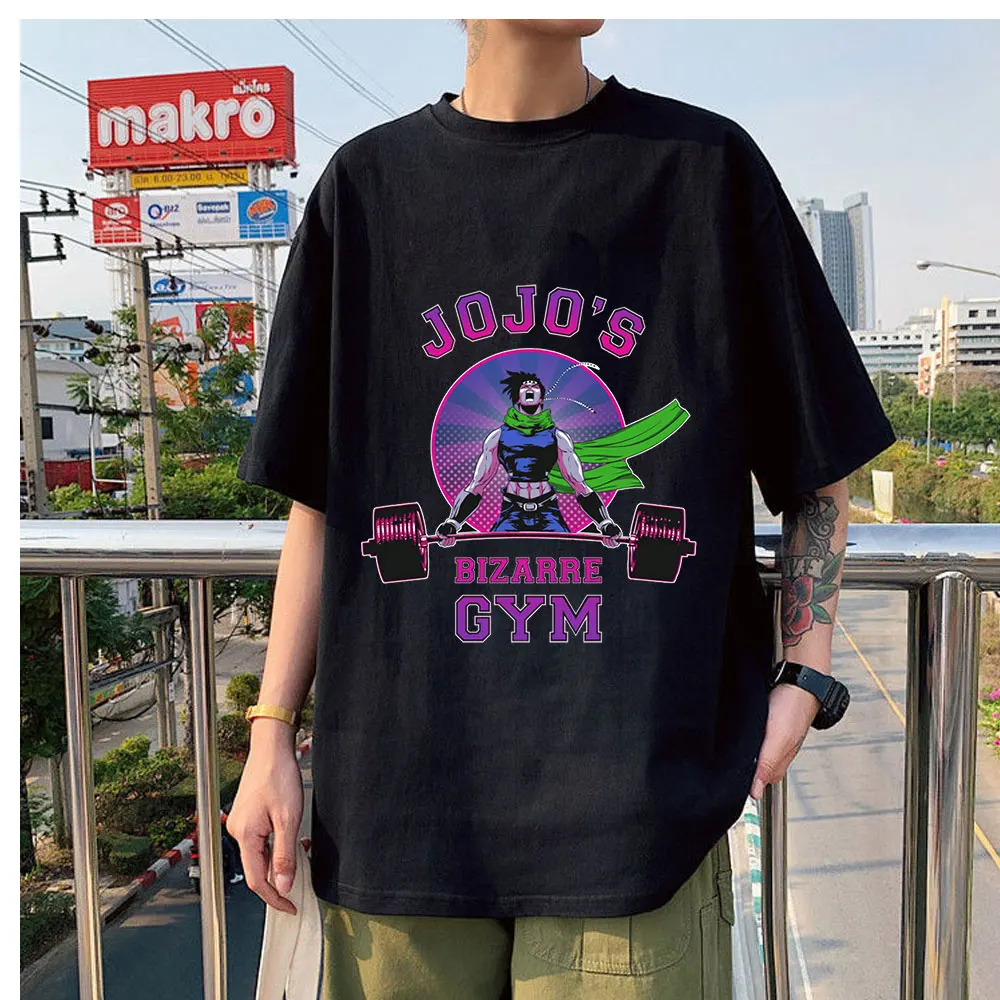 

Hot Sale Trend Band Summer Tees Jojo Bizarre Adventure Printed Couple T-shirts Fashion Oversize Unisex Classic Streetwear