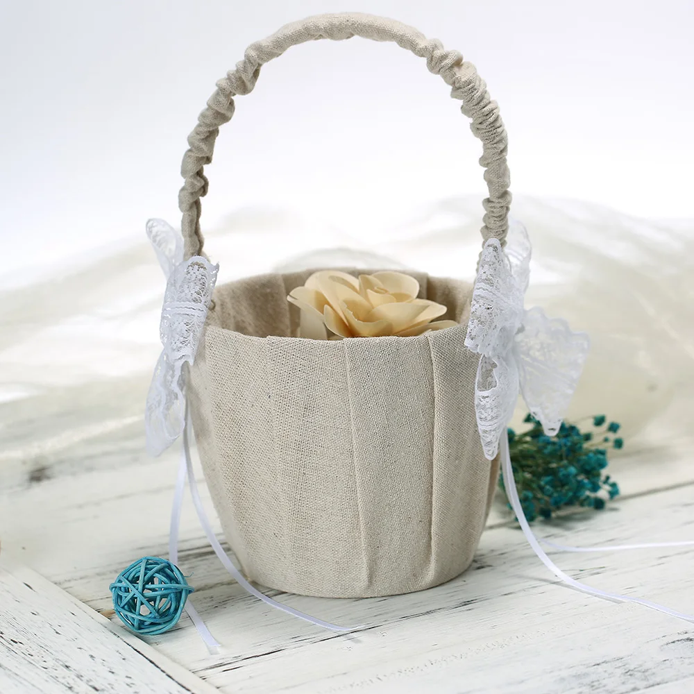 Для девочек в цветочек корзина для Love оформления свадеб чехол сатиновая хранения