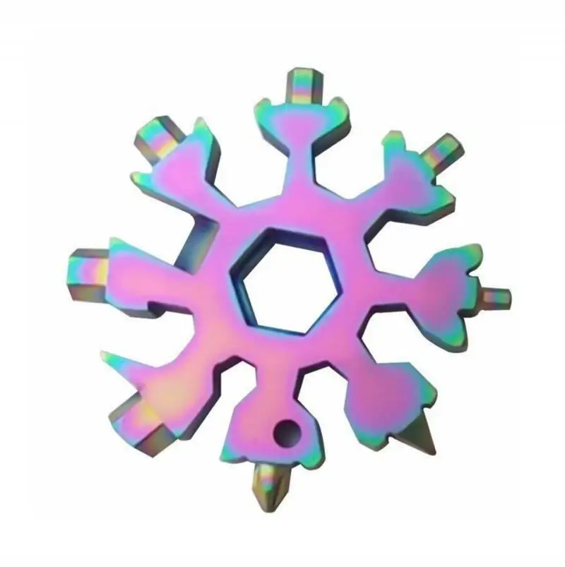 

18 In 1 Snowflake Snow Wrench Tool Spanner Hex Wrench Multifunction Camping Outdoor Survive Tools Bottle Opener Screwdriver