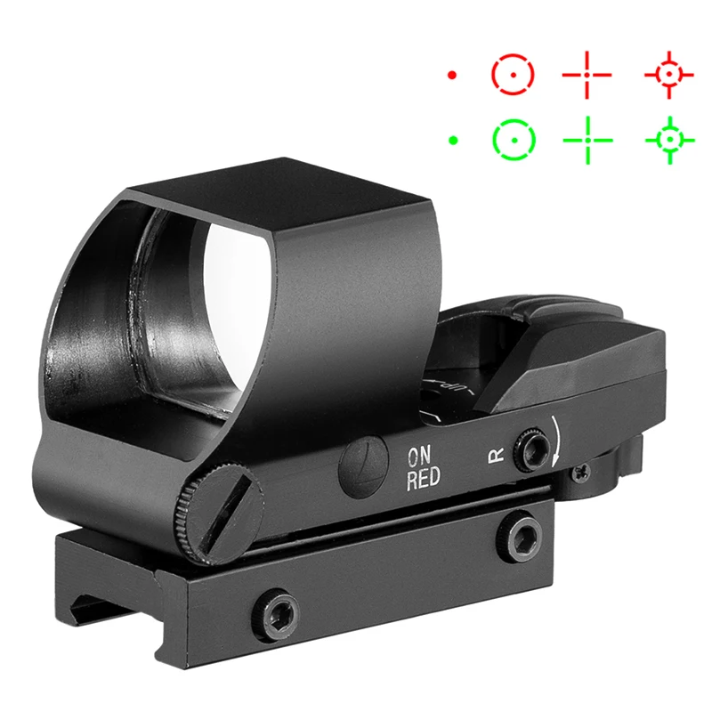 Red Dot Scope Riflescope Optics Tactical Red/Green 4 Reticle Dot Reflex Optics Sight Scope holograph for Hunting fit 20mm Rail
