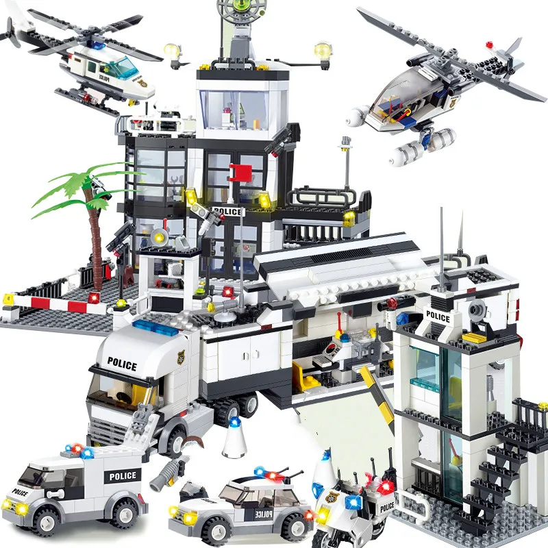 Детские игрушки комплекты полицейских участков модель строительный комплект