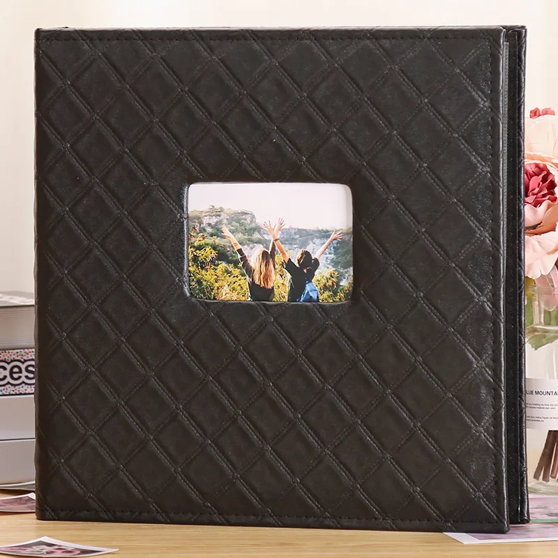 600-black Винтажный 6-дюймовый свободный лист 600 карманы кортическая семейная вставка фотоальбомы Тип 4D 6 дюймов большой емкости подарок для свадьбы дня рождения - Цвет: 600-black