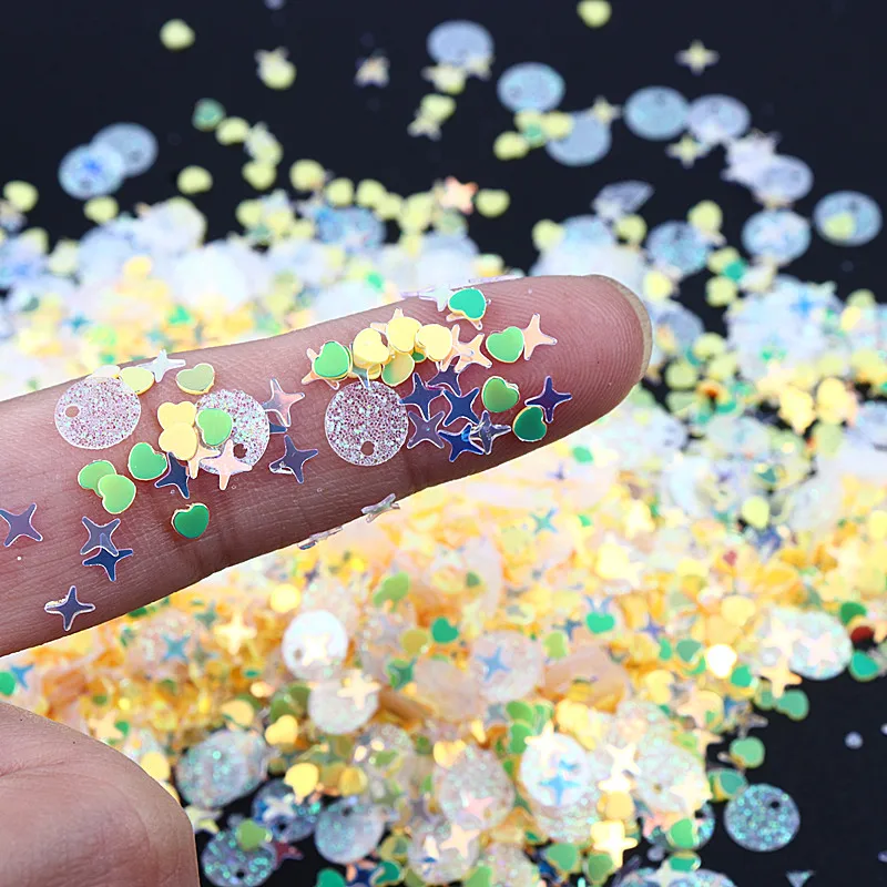 Блестки для шейкера NailArt украшение альбома разноцветные блестки в форме звезды