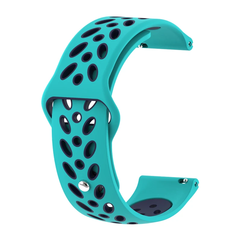 Cyan with navy blue BOORUI Amazfit Bip ремешок для часов 20 мм для Xiaomi Huami Amazfit Bip силиконовый мягкий браслет correa Amazfit Bip Замена - Цвет: Cyan with navy blue