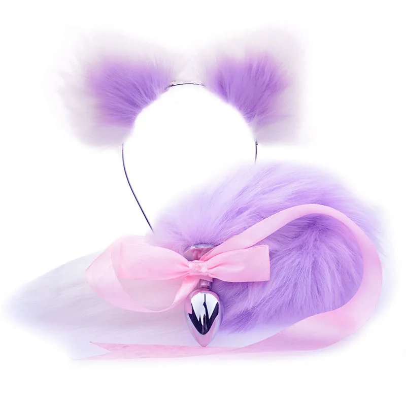 Лисий хвост ухо металлический анальный штекер стимулятор точка G анальная пробка