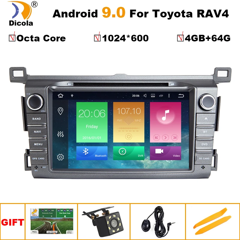PX5 " Восьмиядерный 4+ 64G ips экран Android 9 Автомобильный gps для Toyota RAV4 2013- dvd-плеер Мультимедиа Навигация радио, BT 4G, wifi