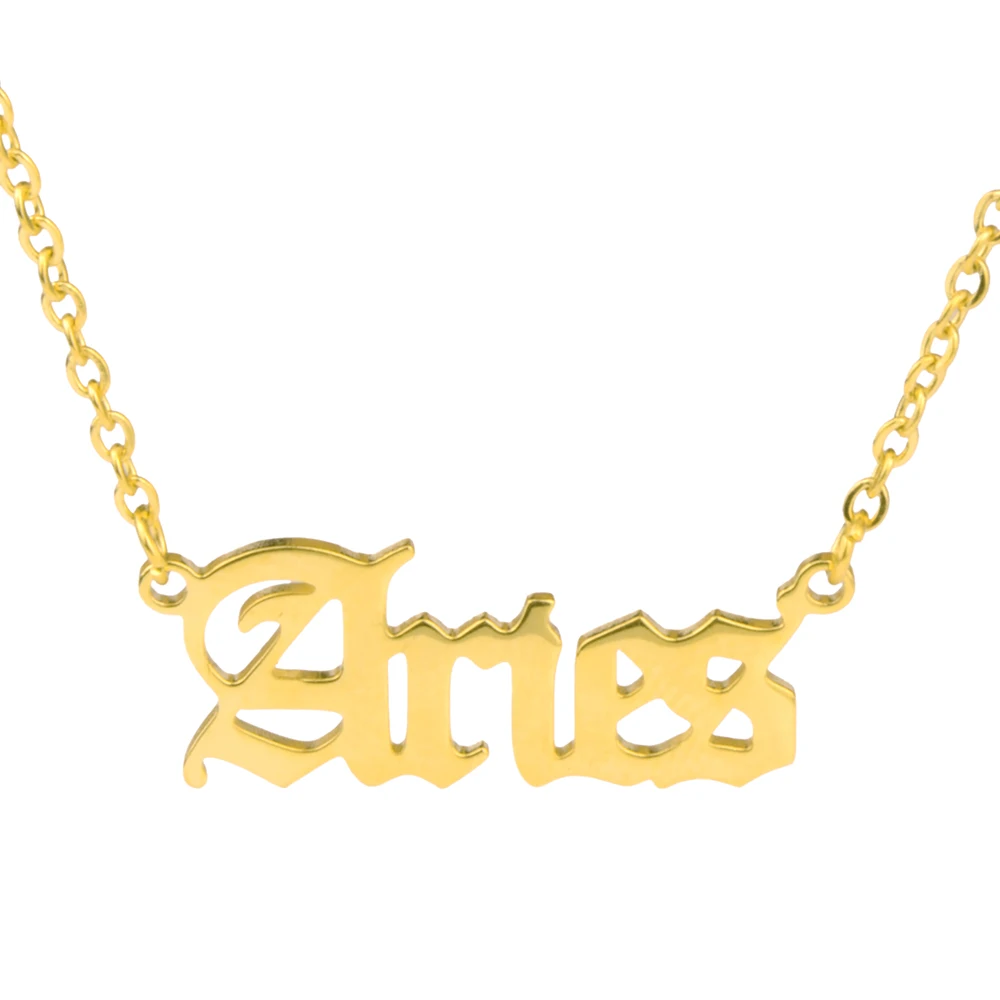 

12 Constellation Letter Necklace Dainty Gifts Lobster Buckle Adjustable Accessories Romantic For Women Men Charm Jewelry