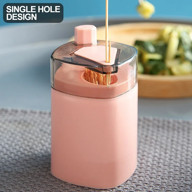 

New Nordic Style Toothpick Holder Box Press Auto Pop-up Toothpick Container Storage Bottle Home Disposable Bamboo Toothpick