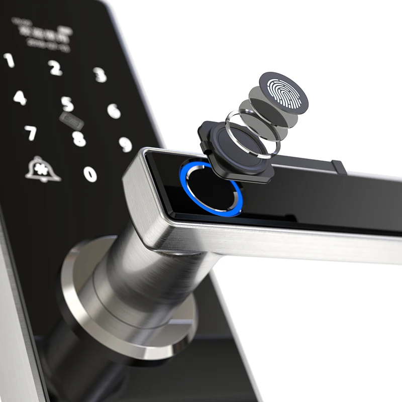 Fingerprint Lock Smart Card Digital Code Electronic Door Home Security Support APP Remotely Control Front Rear Panel | Безопасность и