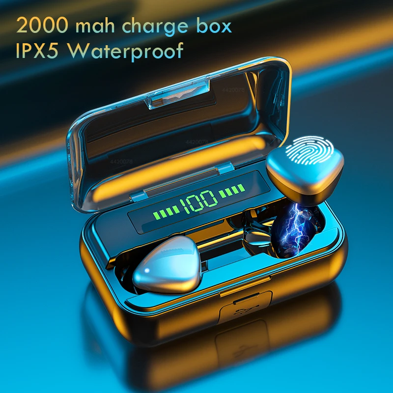 Беспроводные наушники TWS Bluetooth V5.0 9D Hi Fi сенсорное управление водонепроницаемая