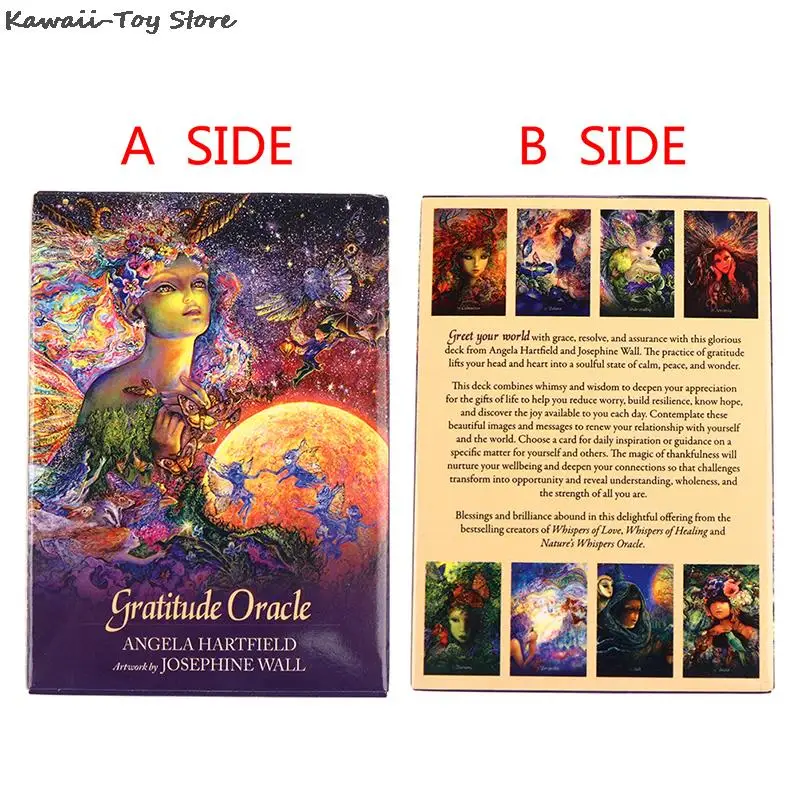 1 Box Gratitude Oracle Cards Divination Tarot Deck English Version Entertainment Board Game PDF Guidebook |