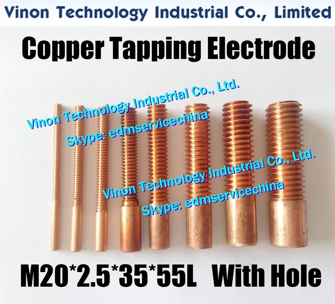 (10pc/lot) M20x2.5x35x55mm Copper Orbital Tapping Electrode for EDM spark, tapping electrode copper M20 without hole