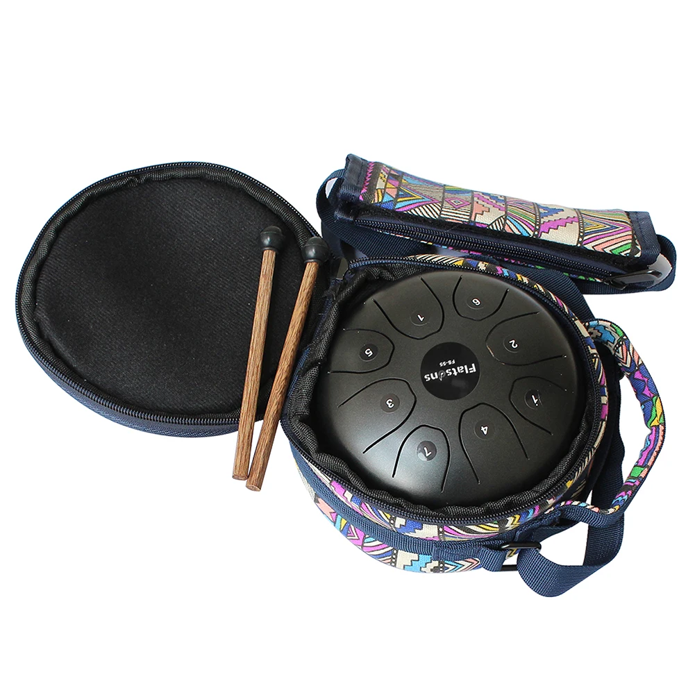 

5.5 inch Hand Pan Drum Steel Tongue Drum C Key 8 Tone With Drumsticks Carrying Bag Percussion Instruments Beginner Gift