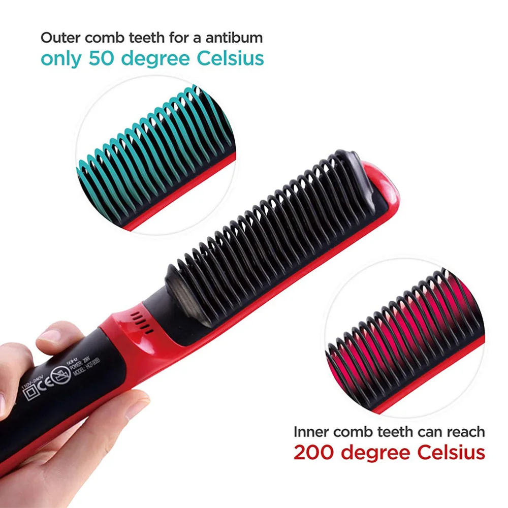 

1PC Electric Beard Straightening Comb Portable Beard Care Comb Household Hair Straightener Multi-purpose Hair Shaping Tool for