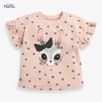 little maven children summer baby girl clothes animal tee tops brand cotton soft cute dot squirrel t shirt for kids 2 7 years