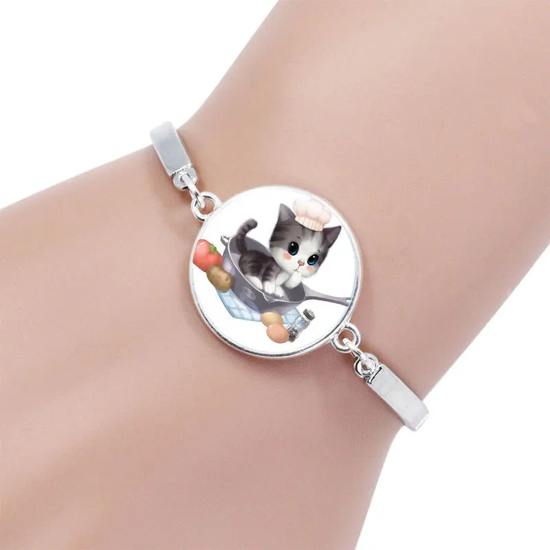 BTWGL модный детский браслет для маленьких девочек с рисунком кота из мультфильма