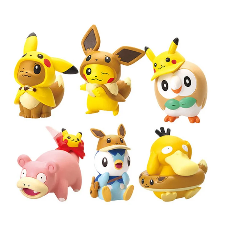 Takara Tomy Покемон Аниме Фигурка модель Пикачу Eevee слонотыкать Piplup Psyduck Rowlet экшн