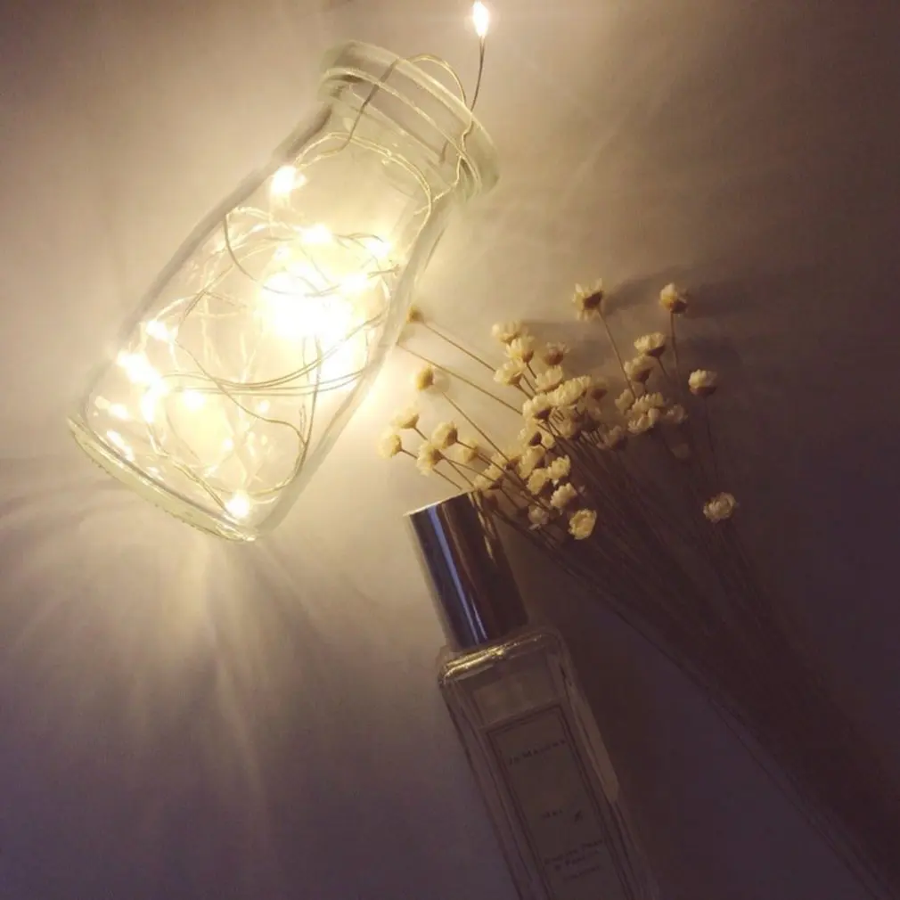 2 м 20 светодиодная батарея коробка медный провод струны праздничные декоративные