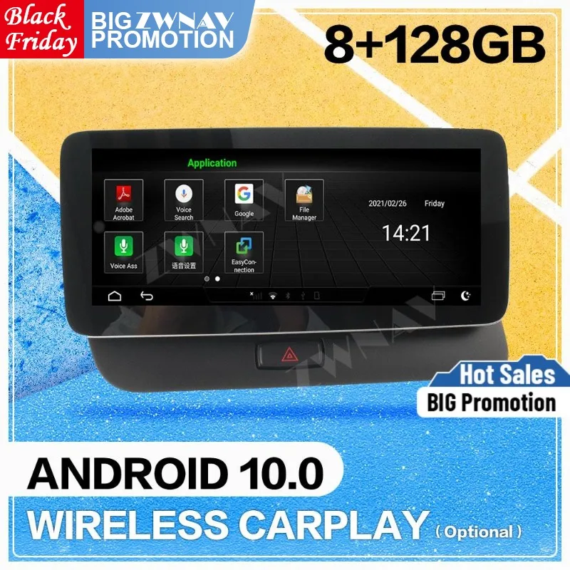 

128G Carplay Android Screen For Audi Q5 2009 2010 2011 2012 2013 2014 2015 Video Radio Receiver Stereo Auto Audio GPS Head Unit