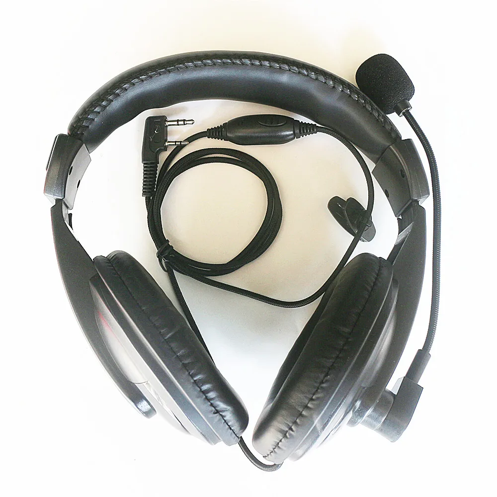 2Pin авиация пилот над головой гарнитура наушники ж/Boom Mic для Kenwood 2 двухстороннее радио TK2207 TK3207 TK-2170/3170/3173
