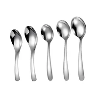 5pcsset 304 stainless steel spoon children adult household eating spoon desktop spoon tableware coffee spoon family tableware