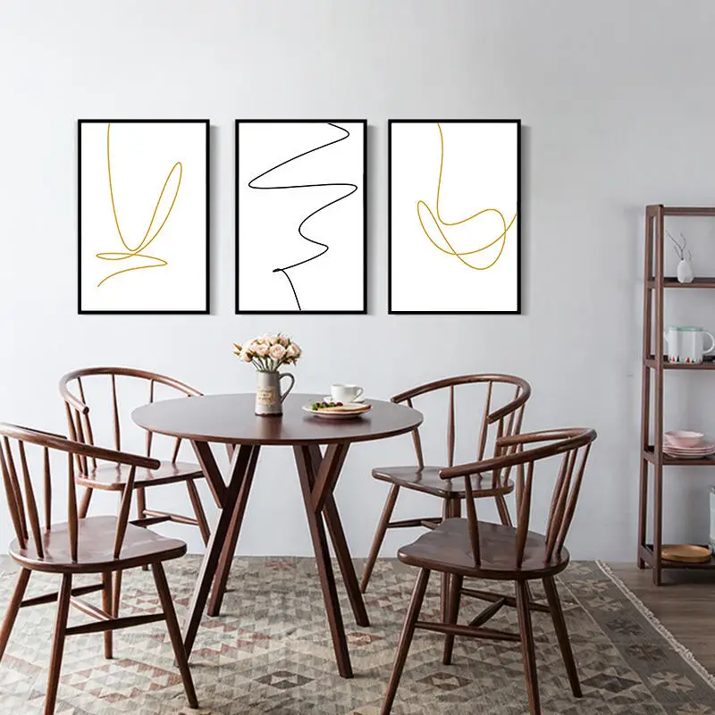 Абстрактные непрерывные One Line Рисование стены Искусство Постеры-холсты принты