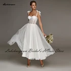 Lakshmigown винтажное свадебное платье длиной ниже колена для свадебных чеков 2022 Vestido de Fiesta прозрачное сексуальное женское