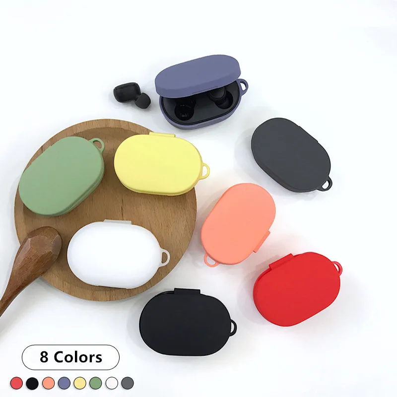 

NEW Silicone Case for AirDots Headphone Case for Xiaomi Redmi Airdots Bluetooth Headphone Cover Liquid Headset Case with Hook