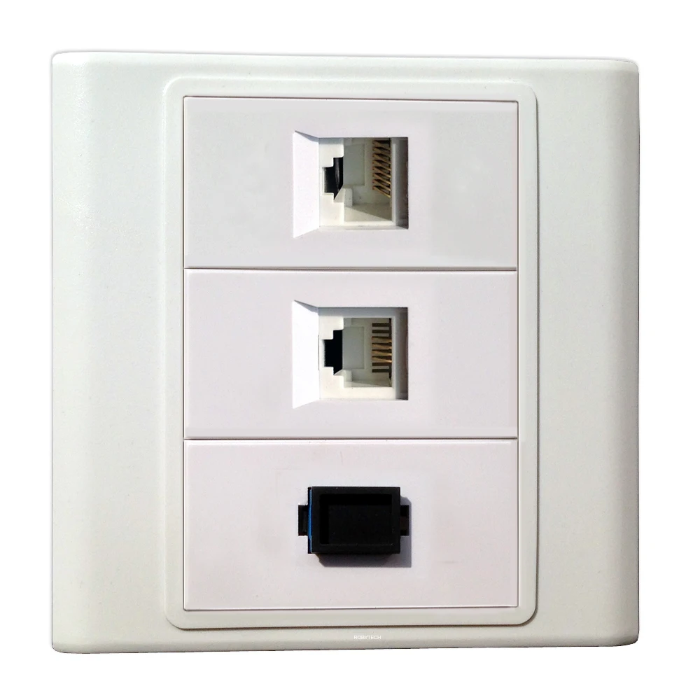 Настенная Крышка для розетки RJ45 + RJ11 SC Cat6 Ethernet волоконно оптическая розетка порт