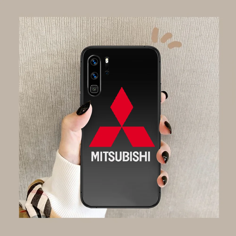 

Mitsubishi Pattern car Phone Case For Huawei P Mate 10 20 30 40 Lite Pro smart Z 2019 nova 5t black Hoesjes Luxury Funda Tpu