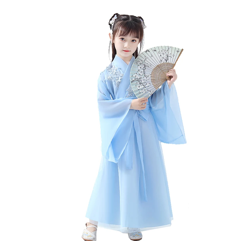 

2020 Kids Hanfu Fairy Dress Traditional Chinese Clothing For Girls Minority Dance Costumes Children Stage Performance Wear
