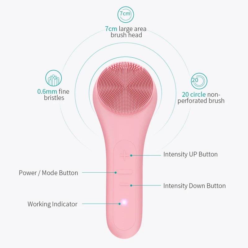 

New Silicone Face Cleansing Brush Mini Electric Massage Waterproof Facial Cleansing Tool Deep Face Pore Cleanser Brush