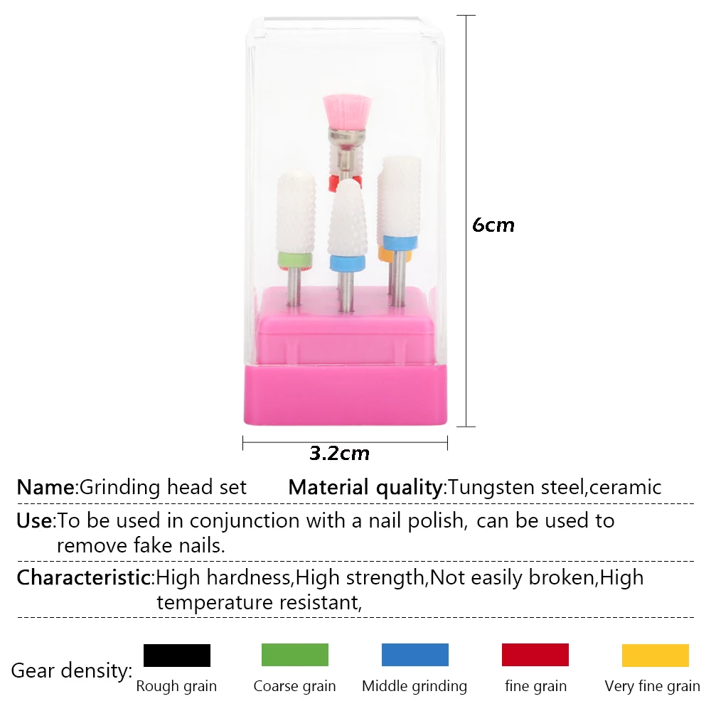 7 шт./компл. и сверлами для ногтей Комплект фрез маникюра/педикюра Вольфрам
