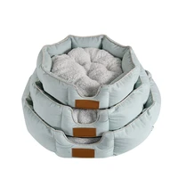 comfortable and super soft pet bed round dog and cat winter warm sleeping bag cushion winter hot pet cotton kennel